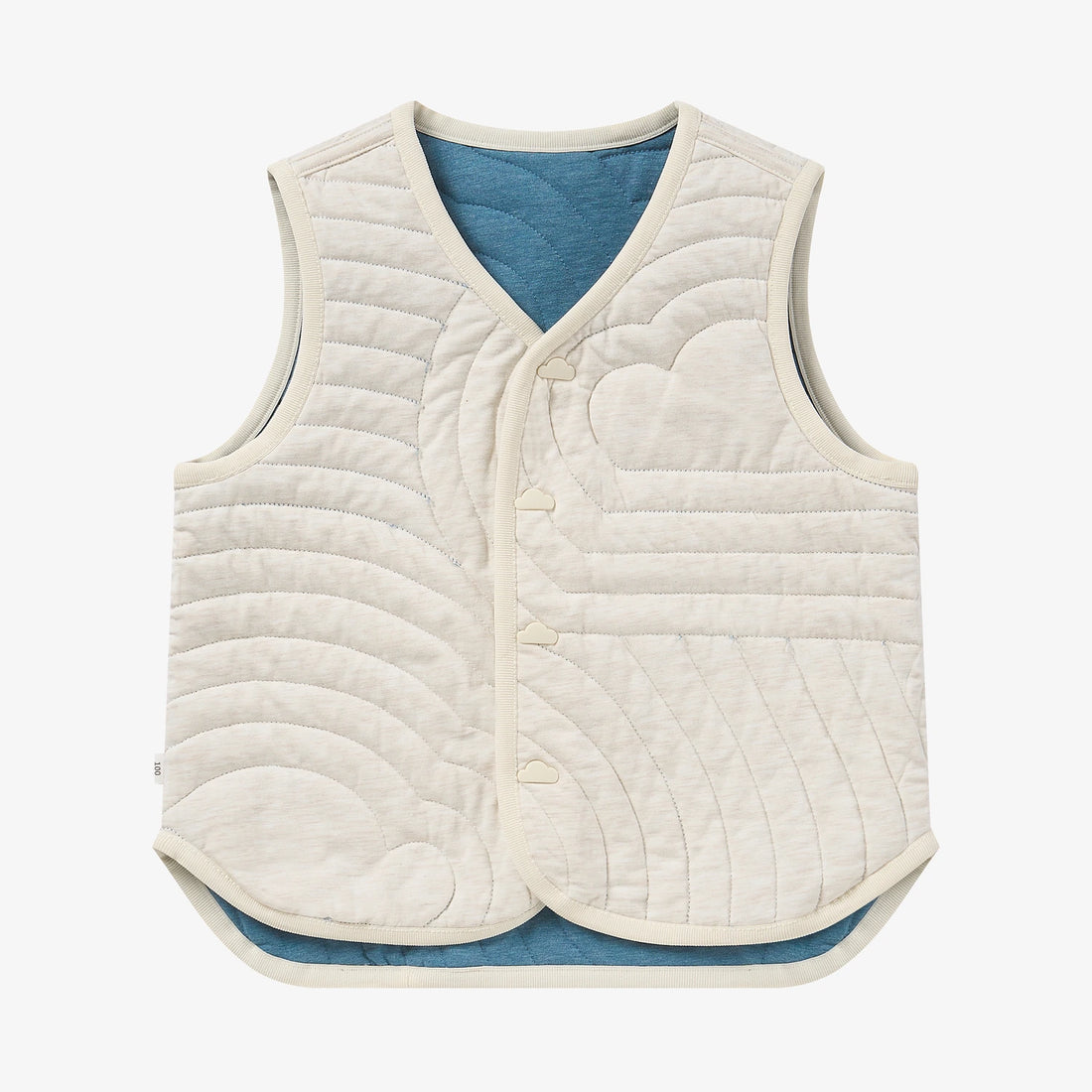 Petite Revery Reversible Vest - Oceanview - cream reverse side