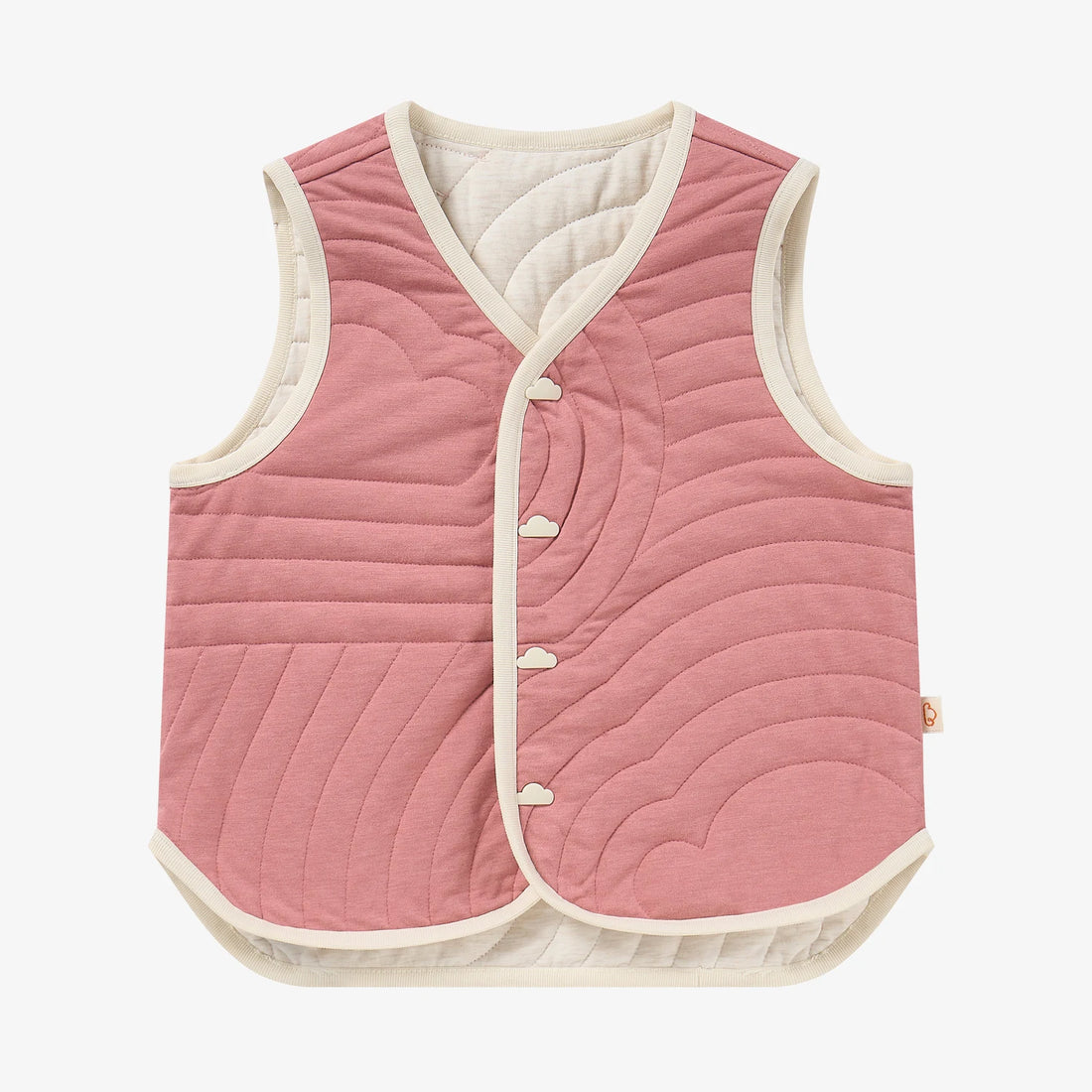Petite Revery Reversible Vest - Old Rose - front view