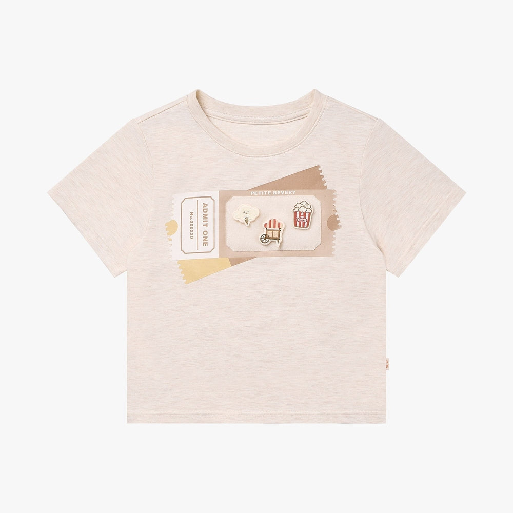 Petite Revery Short Sleeve Velcro Tee Nimbus Cloud - White Background