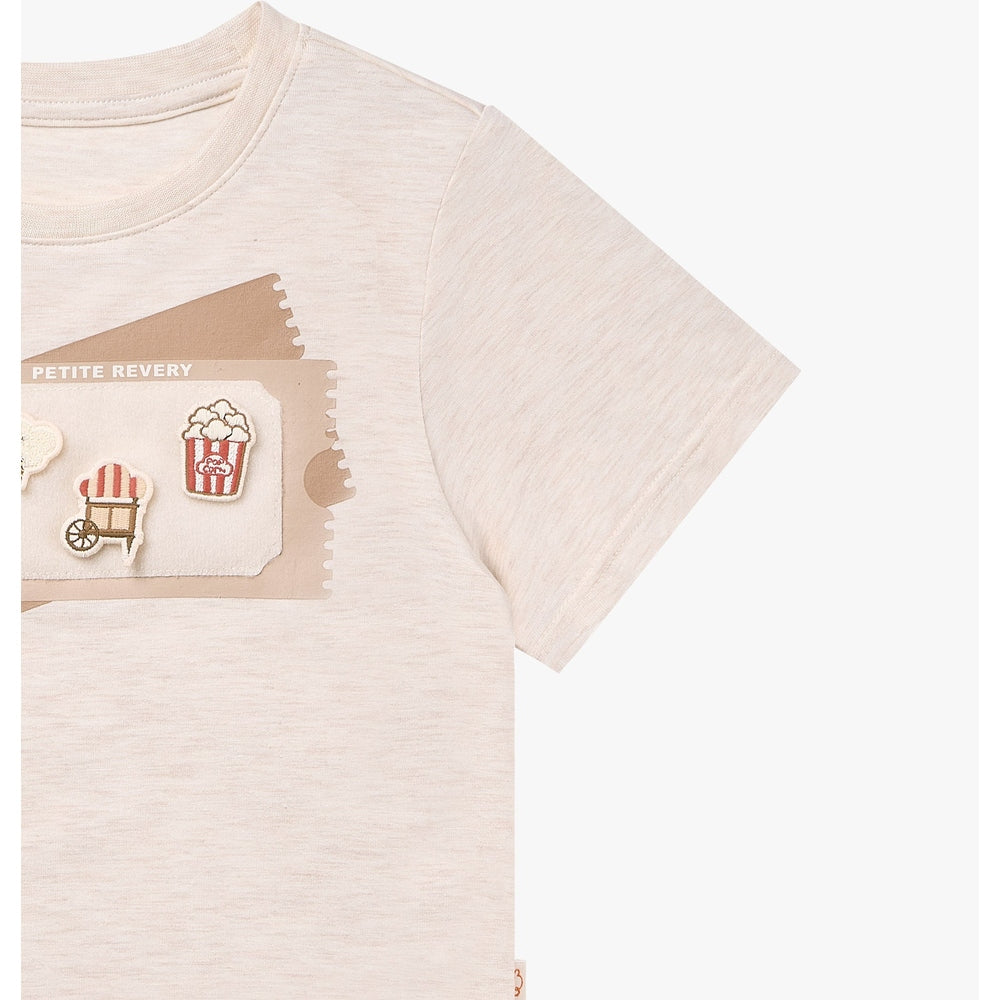 Petite Revery Short Sleeve Velcro Tee Nimbus Cloud - Detail