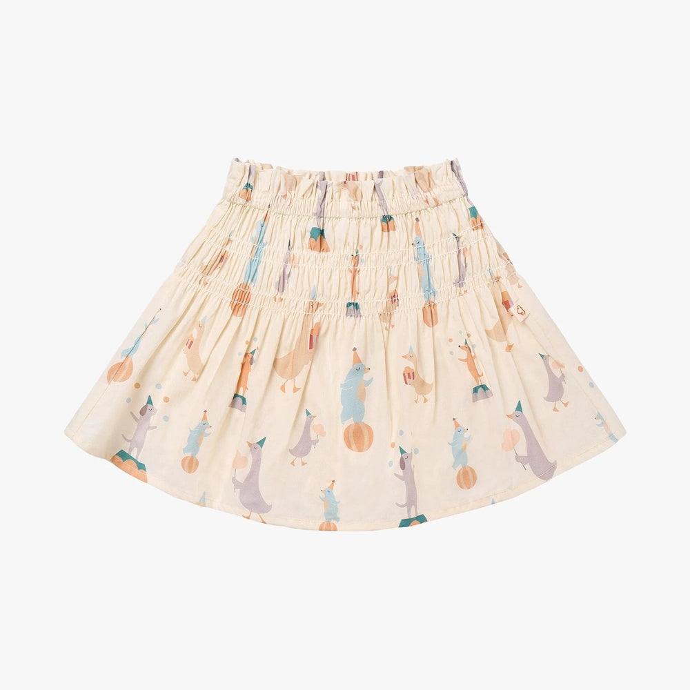 PETITE REVERY Petite Revery Skirt - Carnivale tiered elastic smocked design with circus animal print img 4/5