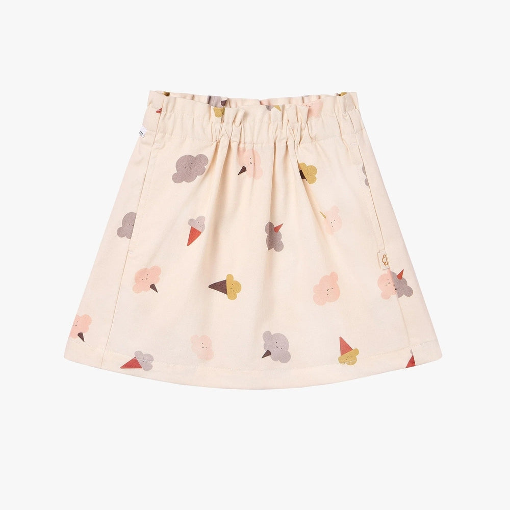 PETITE REVERY Petite Revery Skirt - Dessert Sky ice cream cone print with elastic gathered waistband img 4/6