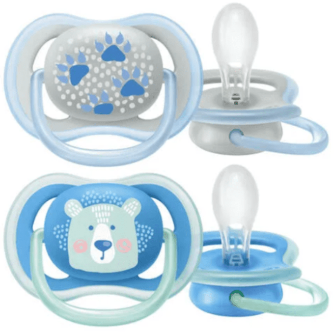 PHILIPS AVENT Ultra Air pacifier set, 2-pack with blue/teal animal designs