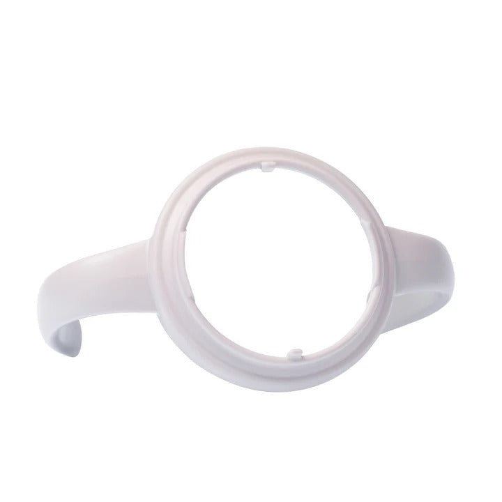 Pigeon Bottle Handle, white plastic ring with curved side grips, helping babies easily hold bottles.