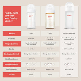Pigeon Silicone-Coated Glass Bottle 5oz with SS Nipple (0M+) - 2-Pack