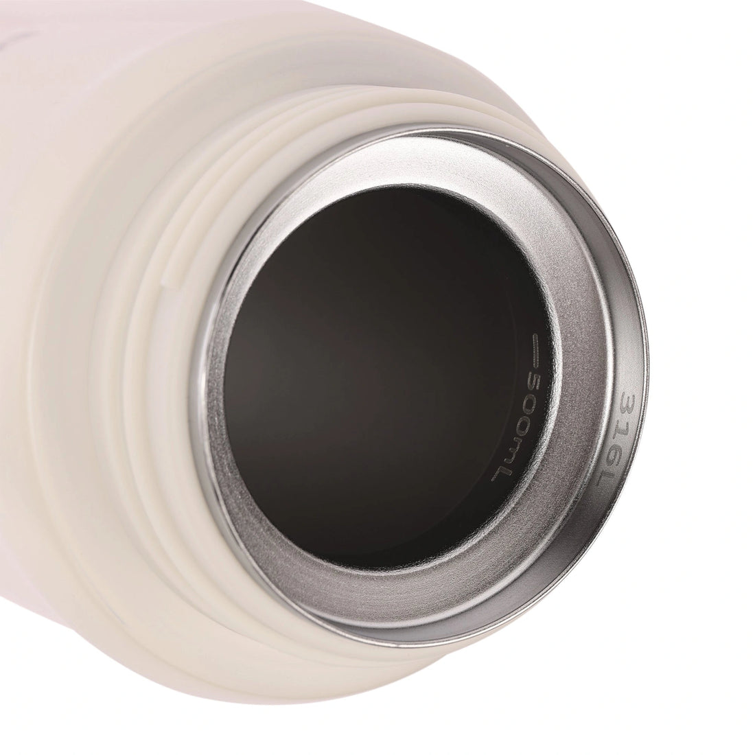 Pigeon thermos cup open mouth showing stainless steel interior