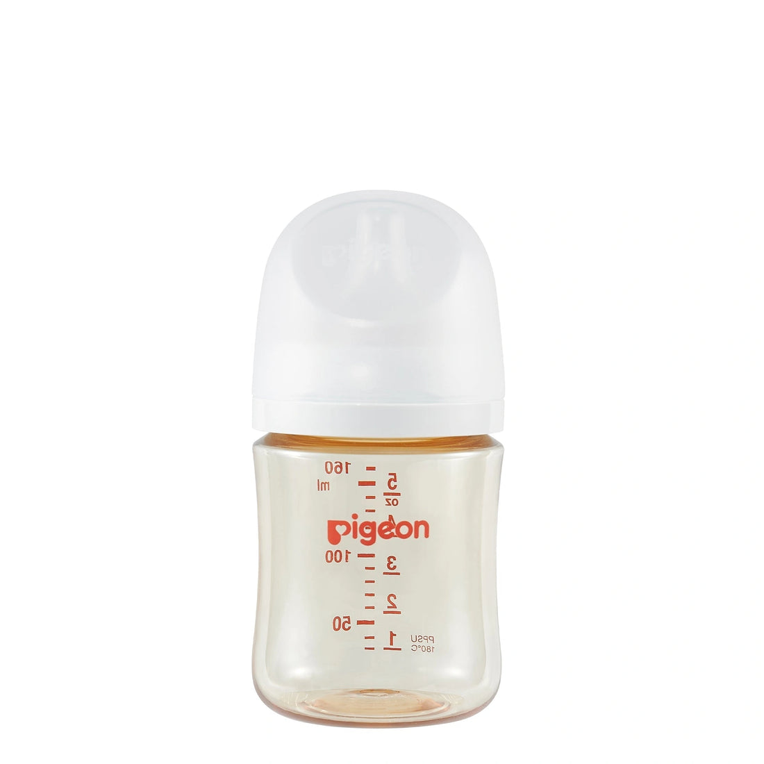 Pigeon 5oz PPSU bottle with SS nipple and hood, front view
