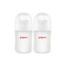 Pigeon Silicone-Coated Glass Bottle 5oz with SS Nipple (0M+) - 2-Pack