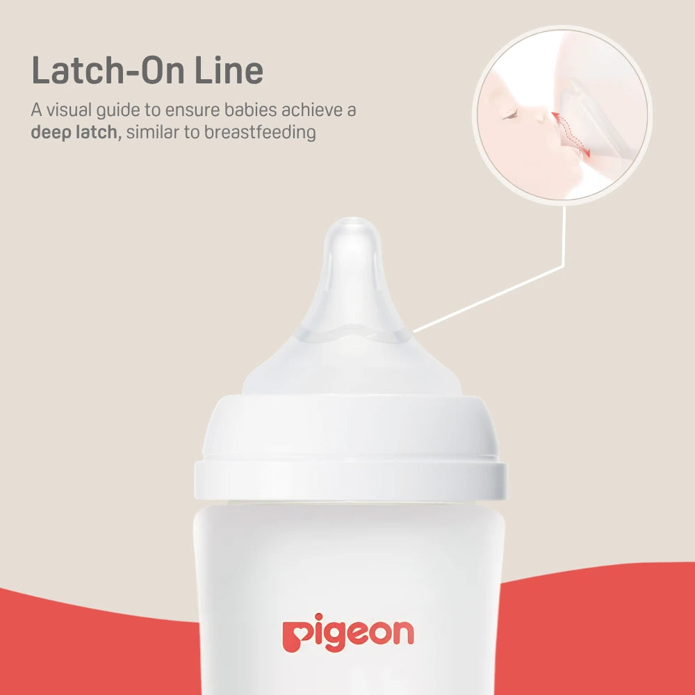 Pigeon nipple latch-on line and close-up of its curved profile