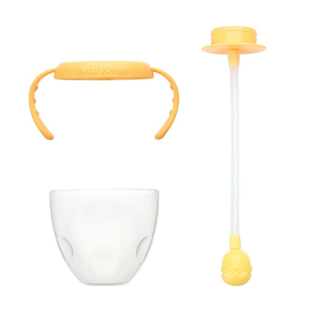 Piyo Piyo PPSU nursing bottle with training grip 270 ml three-piece yellow set