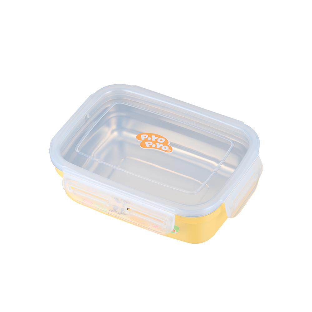 Piyo Piyo stainless steel lunch box 400 ml with yellow base and clear lid