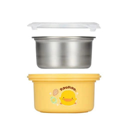 Piyo Piyo Stainless Steel Lunch Round Box Double Insulation 400 ml