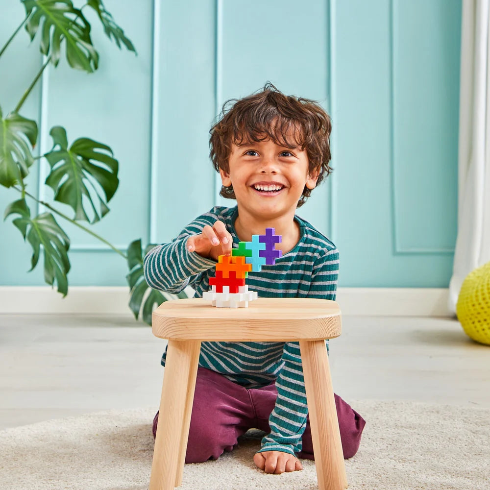 PLUS-PLUS Plus-Plus Big Rainbow Mix 100pcs Cross-shaped interlocking blocks assembled into standing figure img 4/7