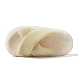 Posee Cross Strap Plush Fashion Slippers Wasabi