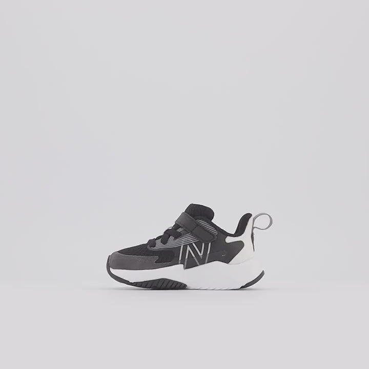 New Balance Rave Run V2 Bungee Lace With Top Strap Shoes Black With White — official rotation video