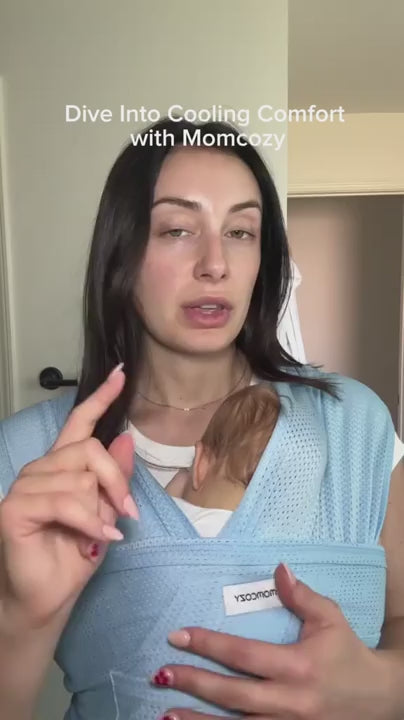 Momcozy Easy to Wear Hands Free Baby Wrap Carrier - Deep Grey - video 1