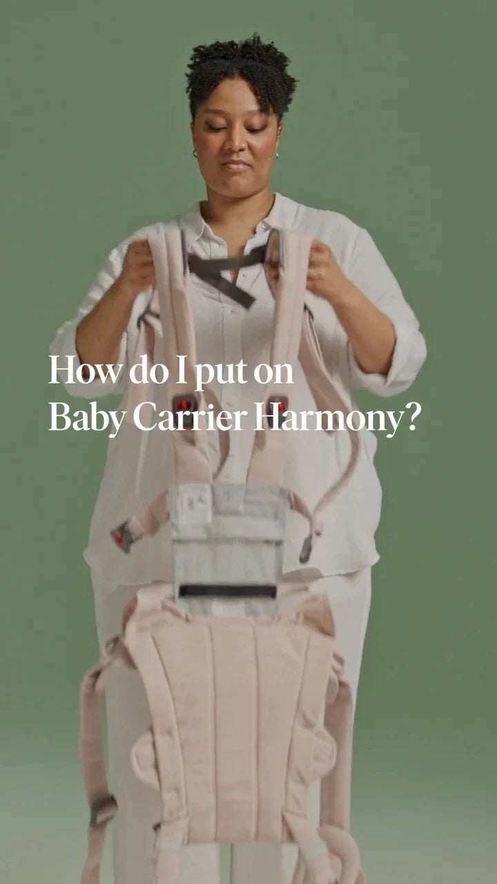 How do I put on Baby Carrier Harmony?