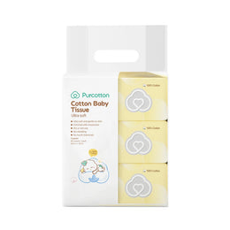 Purcotton Cotton Baby Tissue Ultra Soft 20cm x 15cm 80 Sheets