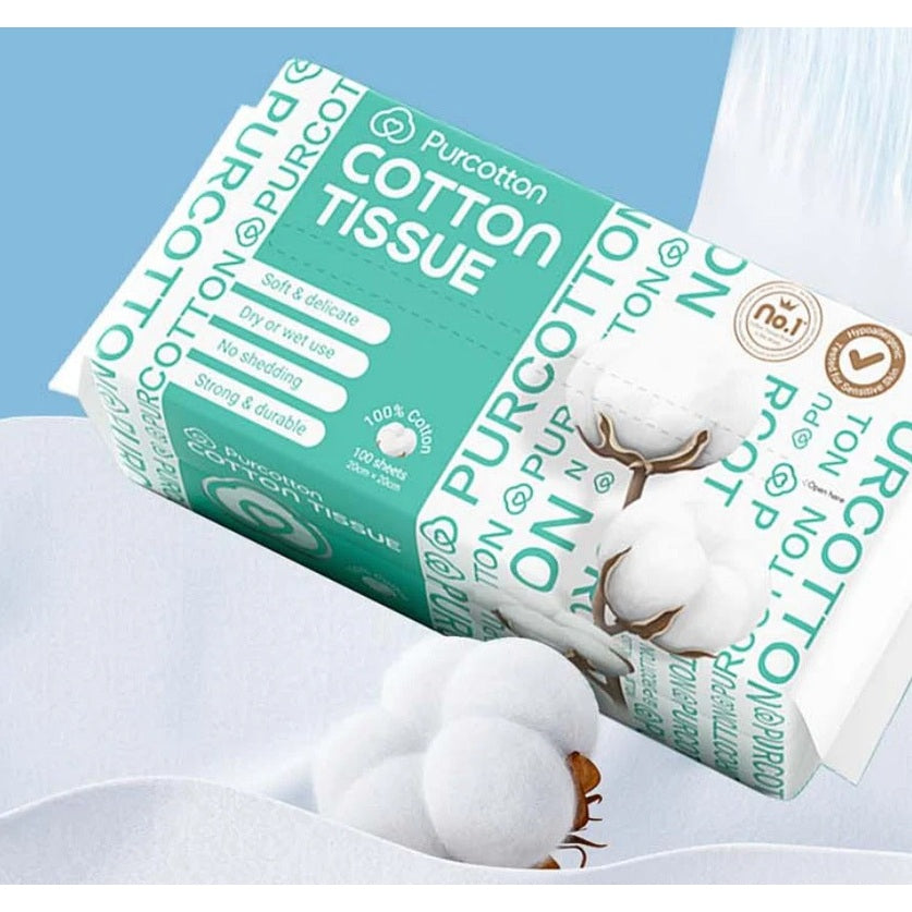 Purcotton Cotton Tissues 100 sheets 3 packs