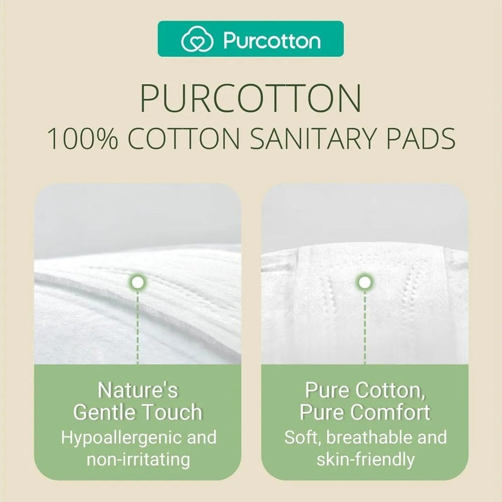 PURCOTTON Purcotton MaxGuard Ultra Pad 360mm 8Pads Two texture comparison views with perforated breathable surface img 4/7