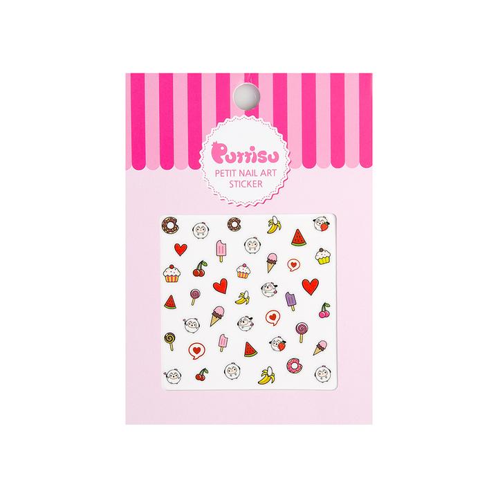 Puttisu nail art sticker 04 Dessert For Me sheet with colorful dessert icons (ice cream, donuts, hearts)