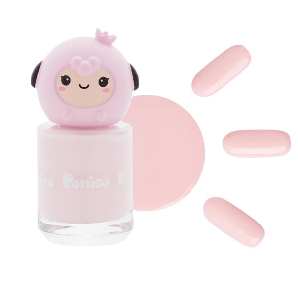 PUTTISU Pangpang pink nail polish bottle with panda cap and three pink swatches