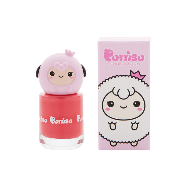 Puttisu Pangpang Nail Polish Color C13 bottle with pink character cap and matching pink box