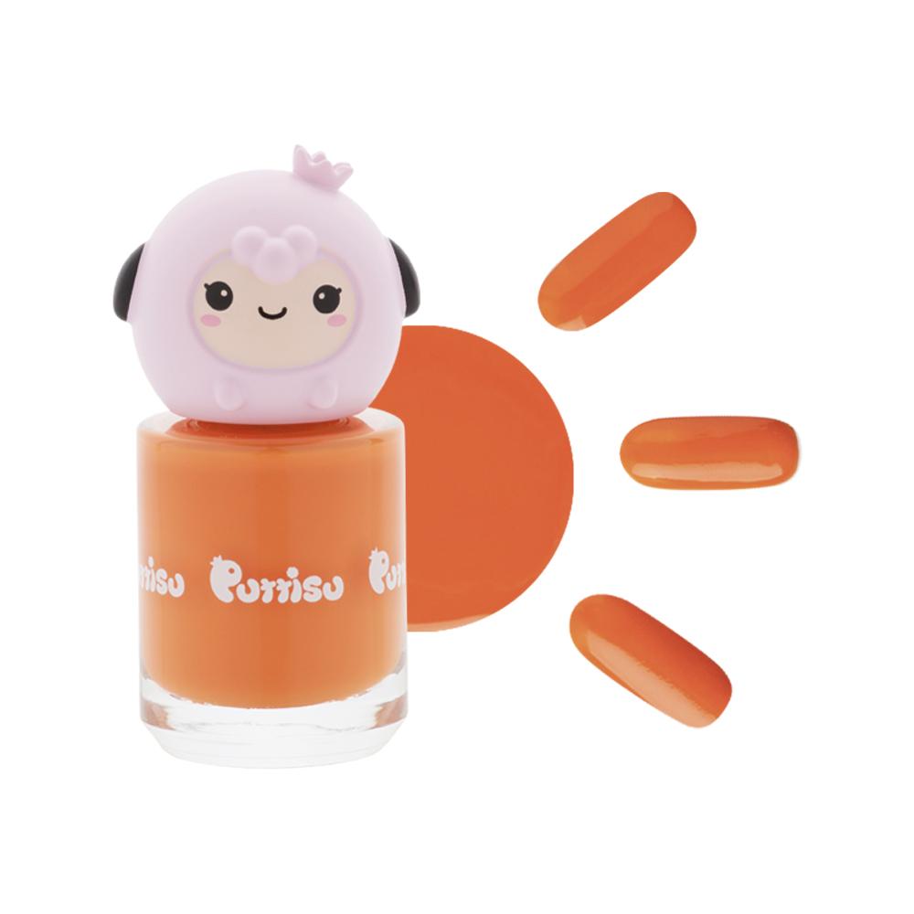 PUTTISU Pangpang nail polish C19 orange bottle with pink baby-tiger cap