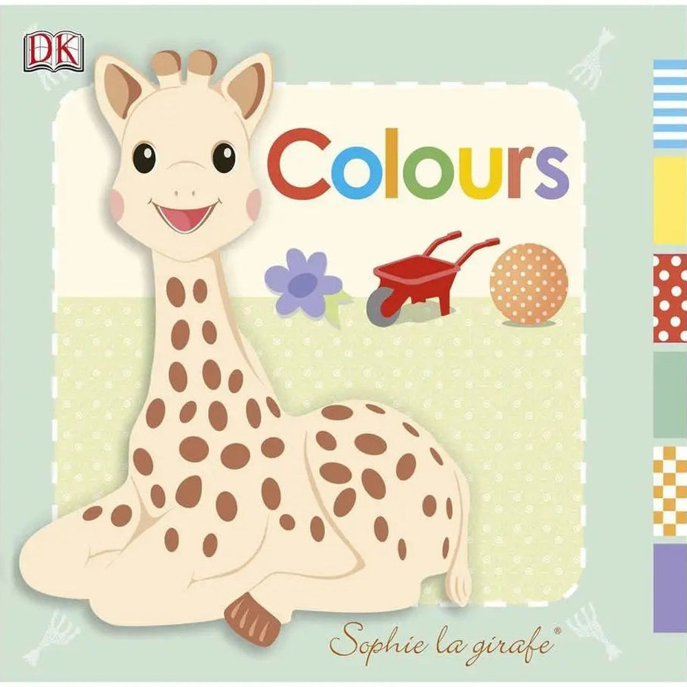 Qhouse Kids Sophie La Girafe Book with pastel cover and cheerful giraffe illustration.
