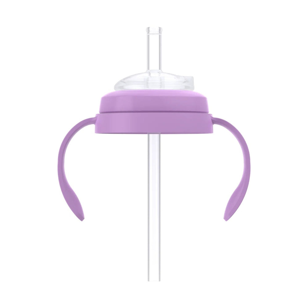 Quark Buubibottle Sipkit Training Cup Conversion Kit with purple lid and twin ergonomic handles ready for little hands.