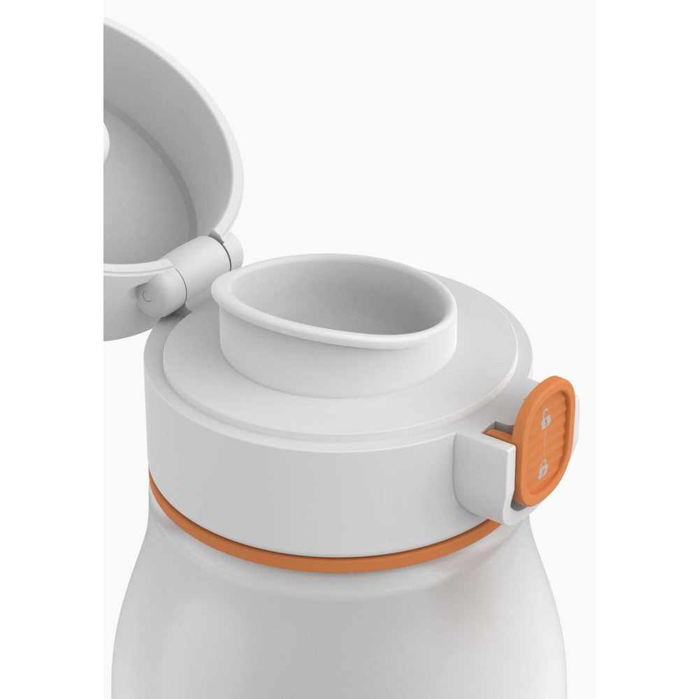 Quark Buubibottle portable milk warmer with orange temperature dial