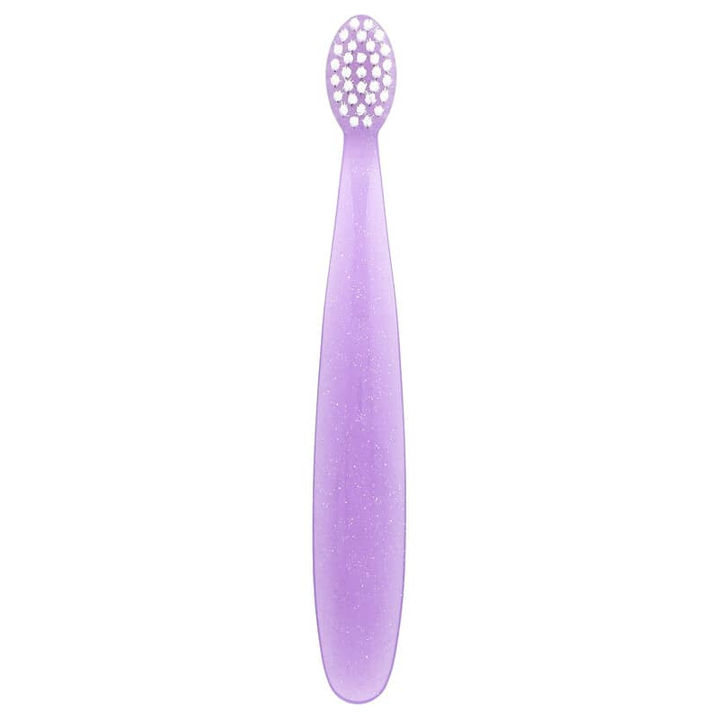 RADIUS Totz toothbrush, purple manual toddler brush for 18 months and up with soft bristles