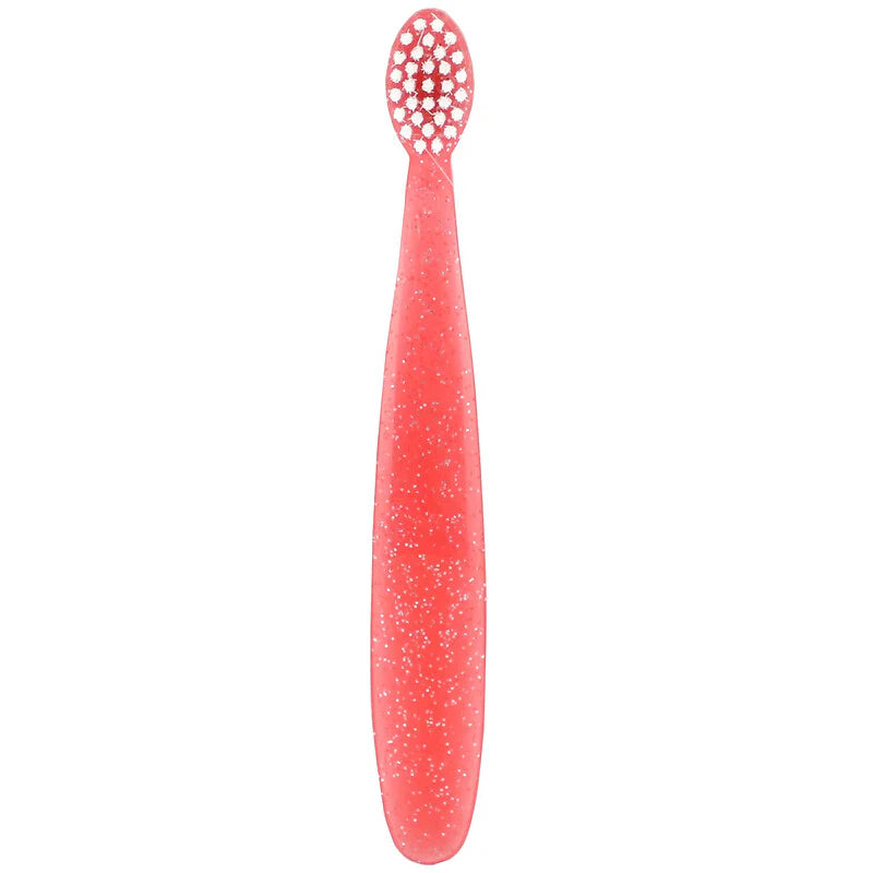 Radius Totz toddler toothbrush 18m+ pink speckled handle, manual toothbrush