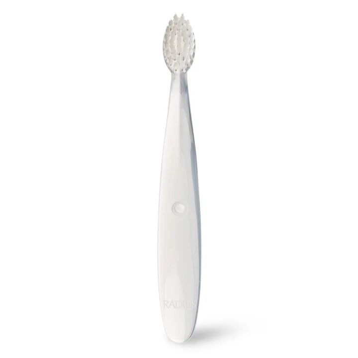 Radius Totz toothbrush 18M+, white ergonomic handle, manual child toothbrush