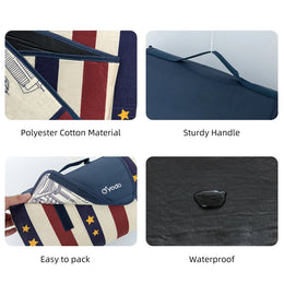 Ray Star 79''X79'' Red Blue Picnic Blanket Sandproof Waterproof Large Mat For Beach