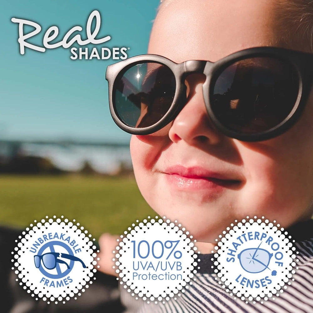 Real Shades Chill UV sunglasses, steel-blue kid's frame with unbreakable build and shatterproof lenses
