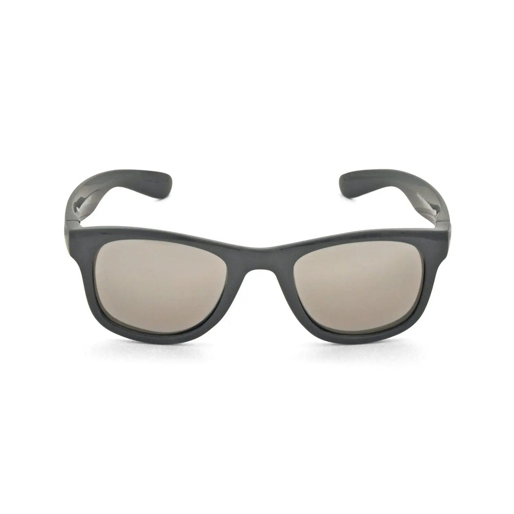 Real Shades Surf Sunglasses Kids Black frame with brown lenses, displayed on a flat white background.