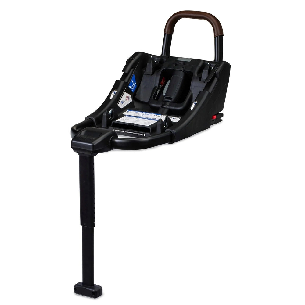 ROMER Versa Infant Car Seat Base with SecureLoc and Rigid LUAS; base sits on floor with extended stabilizing leg.