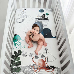 Rookie Humans Cotton Crib Sateen Sheet Underwater Love