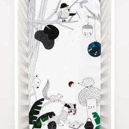 Rookie Humans Cotton Sateen Crib Sheet Woodland Dreams