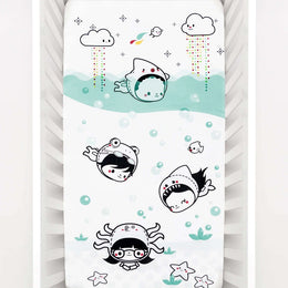 Rookie Humans Organic Cotton Sateen Crib Sheet Dive In