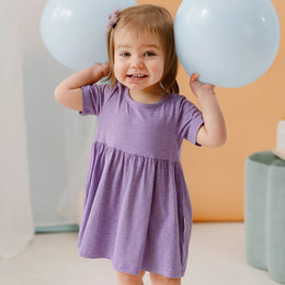 Nest Designs Short Sleeve Dress Violet Blooms