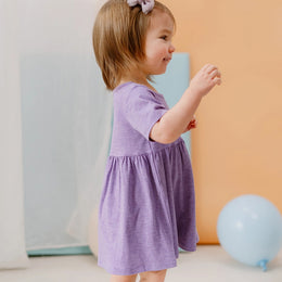 Nest Designs Short Sleeve Dress Violet Blooms