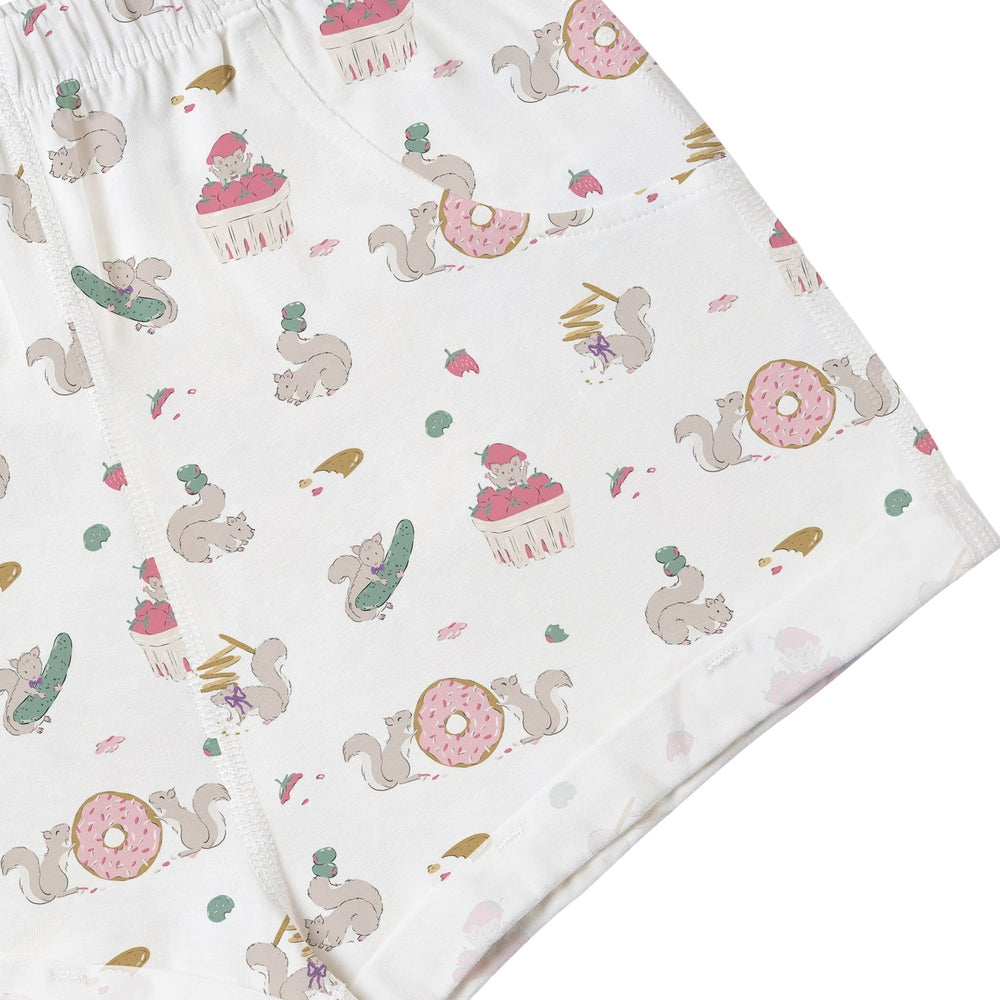 NEST DESIGNS Nest Designs Short Sleeve PJ Set Very Squirrelly elastic waist with squirrels, donuts, and cupcakes print img 10/10