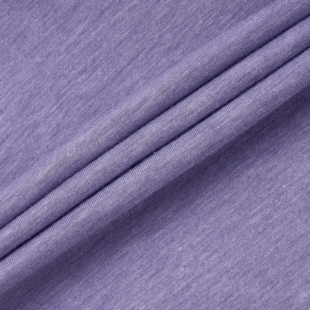NEST DESIGNS Nest Designs Short Sleeve T Shirt Violet Blooms soft knit fabric with fine diagonal weave texture img 5/5
