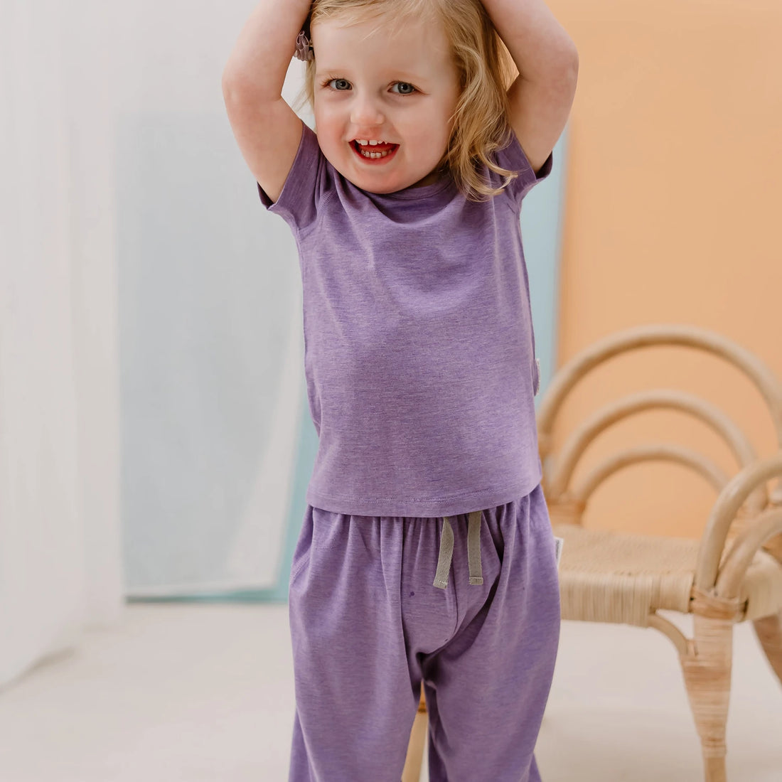 Nest Designs Short Sleeve T Shirt Violet Blooms — lifestyle