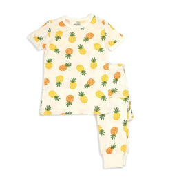 Silkberry Baby Bamboo Short Sleeve 2 Pc Pajama Set Pineapple Love