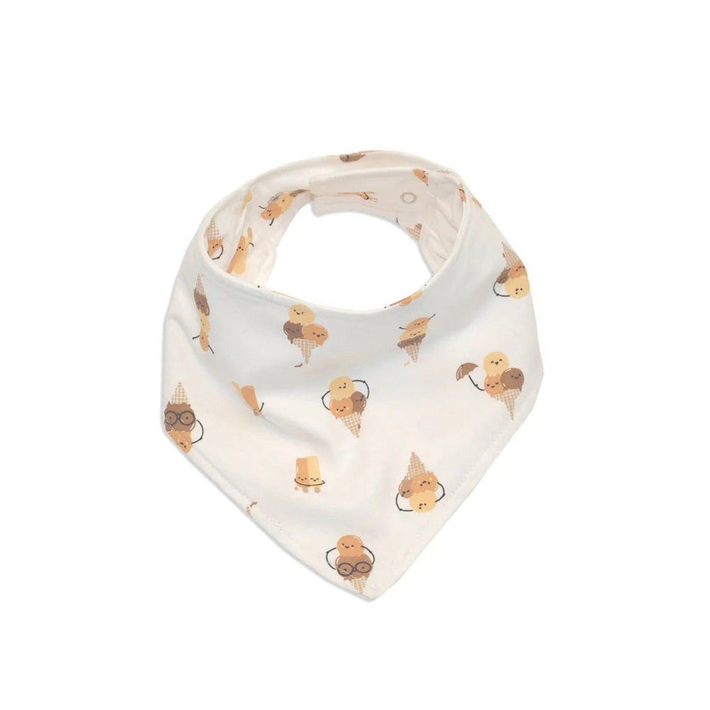 Silkberry Baby bandana bib, organic cotton, Icy Pals ice cream cone print