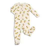 Silkberry Baby Organic Cotton Zip Up Footies Honey Bear Print