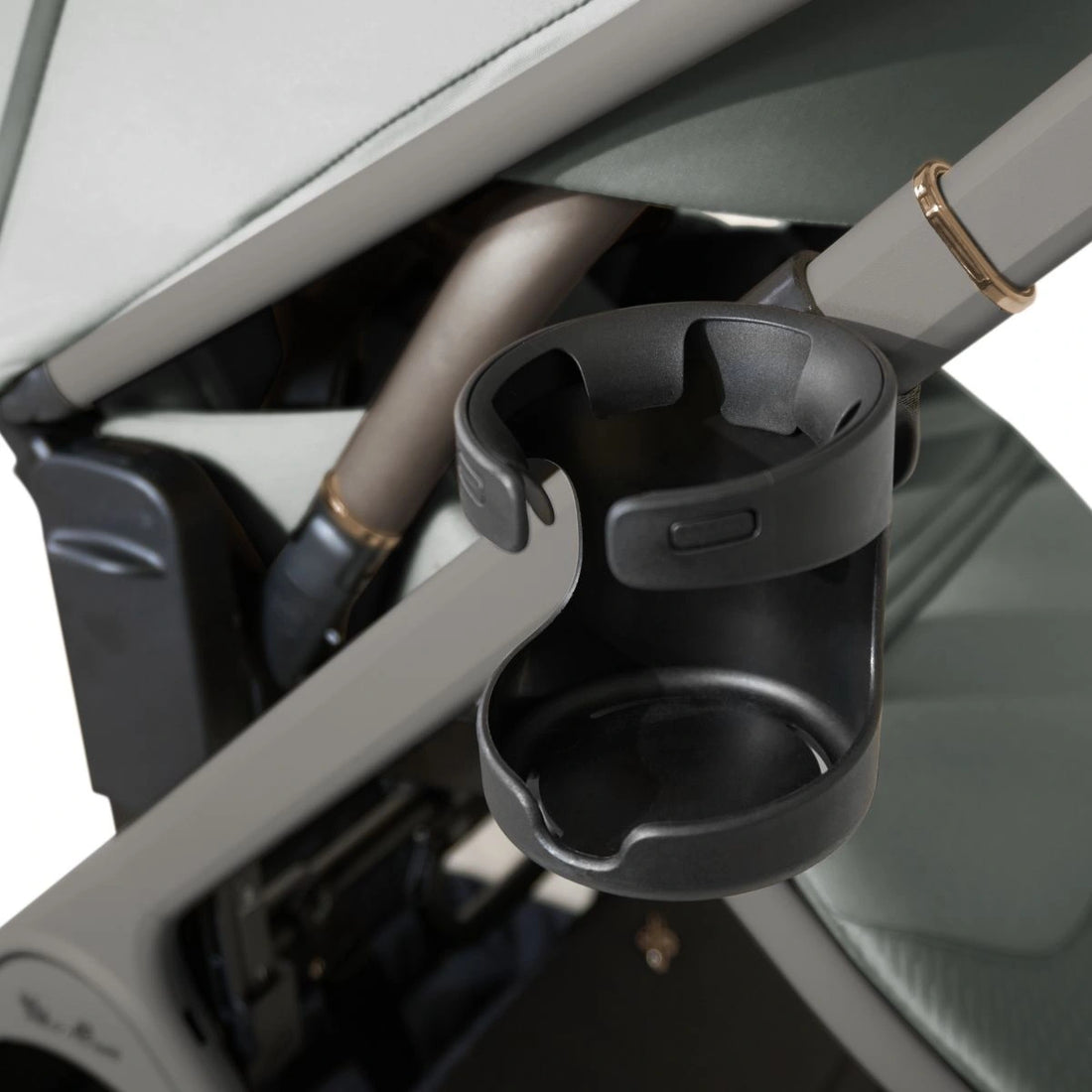 Black Cove 2 cup holder attached beside the stroller handle; stroller sold separately.